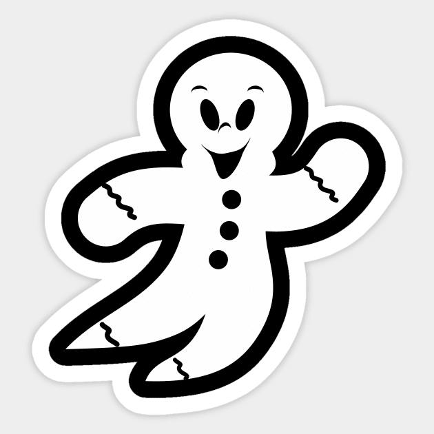 Gingerbread Ghost. The cuuutest Sticker by aceofspace